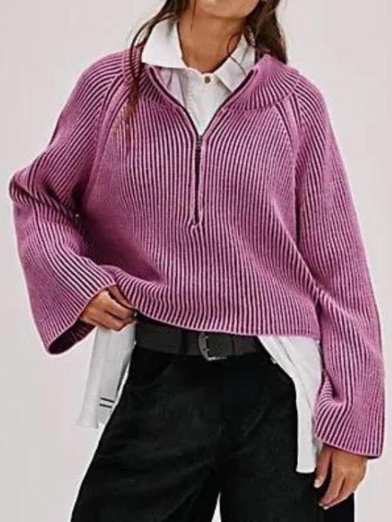 Free People Sweaters - Free People Greta Stripe Half Zip Sweater